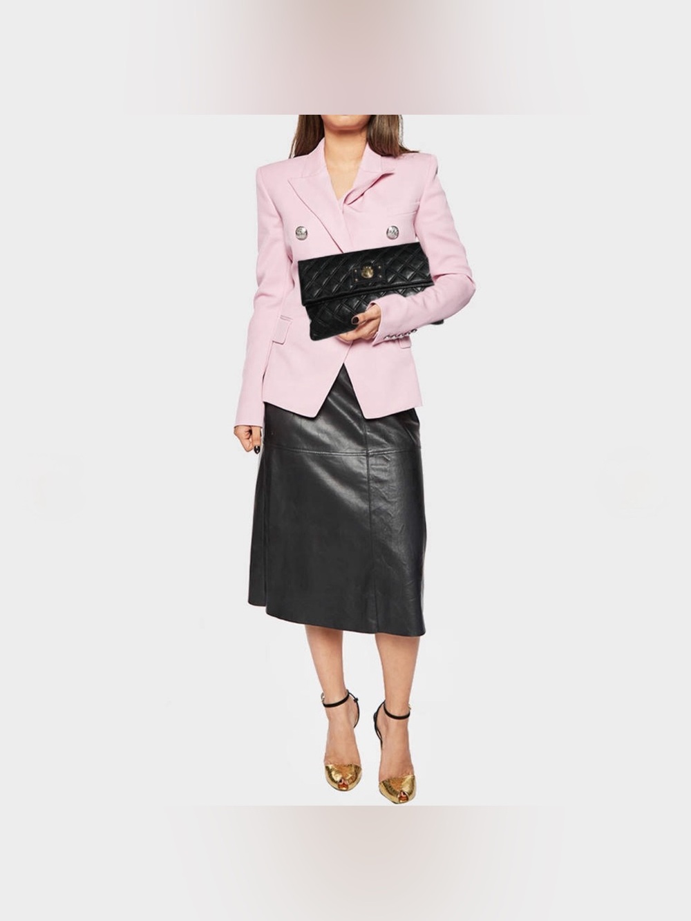 Marc Jacobs Black Quilted Leather Eugenie Cluch